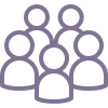 Icono de un grupo de personas representando clientes satisfechos